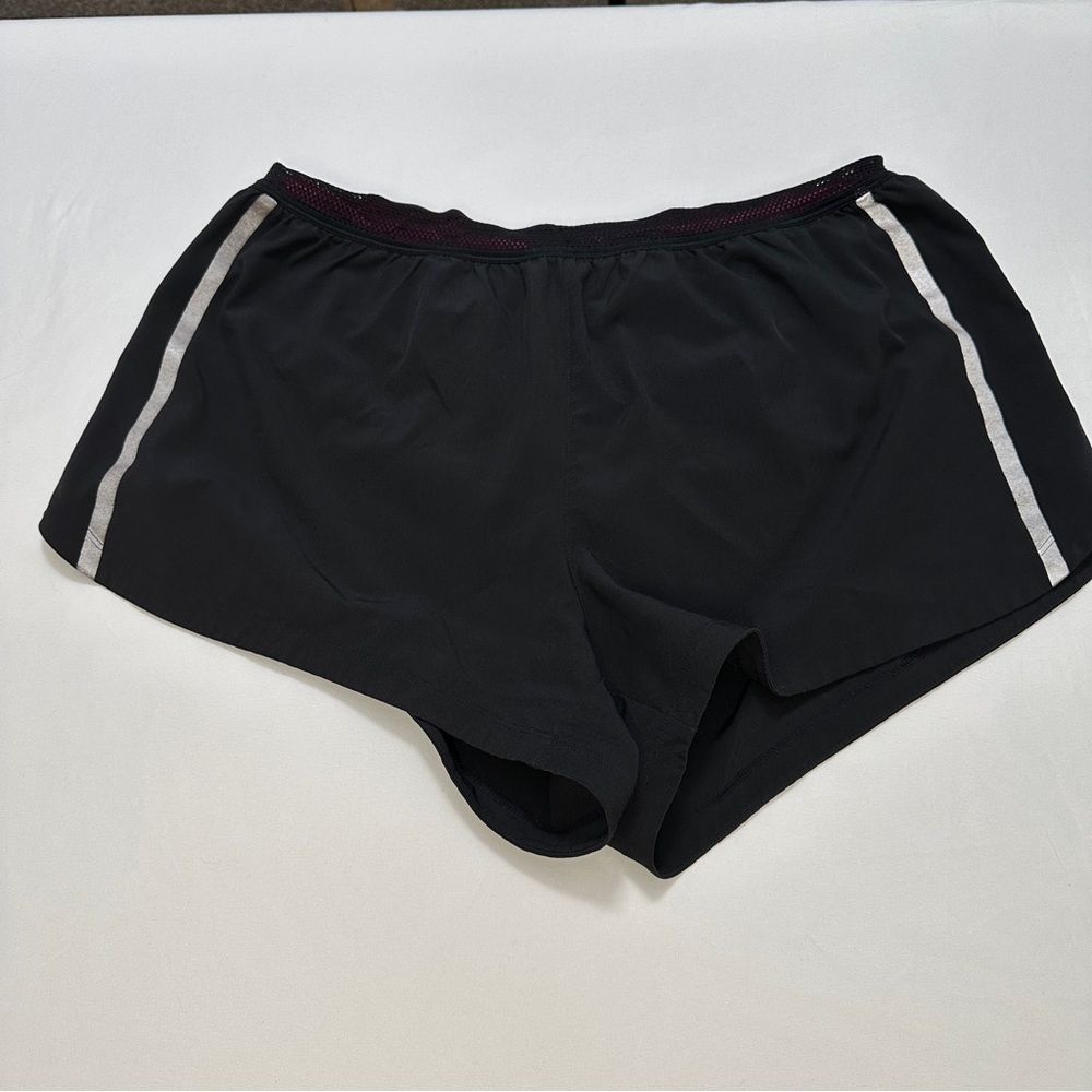 MTA Athletic Running Shorts Zip Back Pocket Womens Size L Black Lightweight